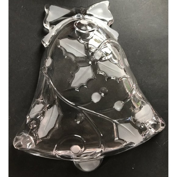 Bon Bon Season's Holly MIKASA CRYSTAL CHRISTMAS BELL HOLLY RIBBON DECORATION - Picture 2 of 3